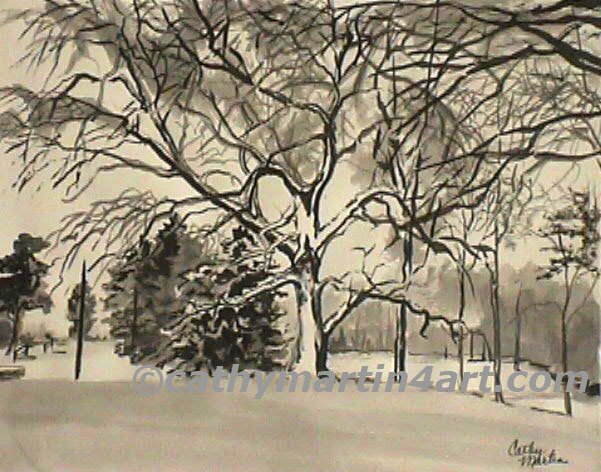 Winter on the Greens by Cathy Martin