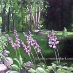Hosta in Oil painting by Cathy Martin
