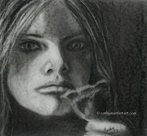 Portrait in Charcoal by Cathy Martin