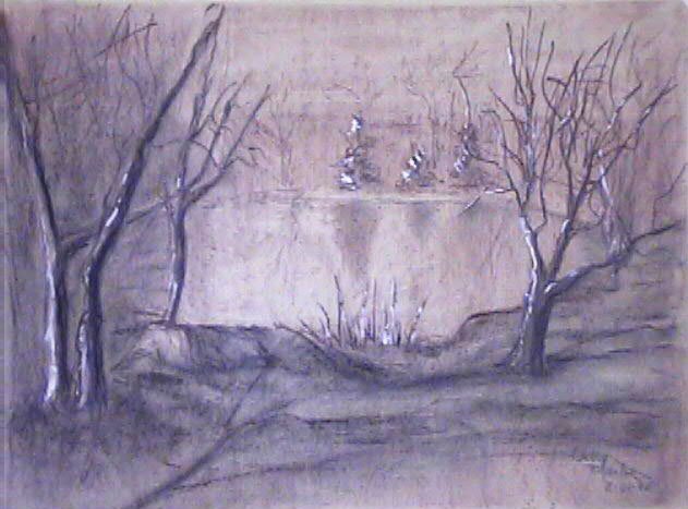 Char n sepia Potter's Lake by Cathy Martin