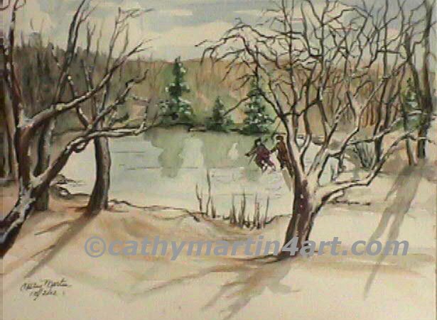 Winter's Past at Potter's Lake by Cathy Martin